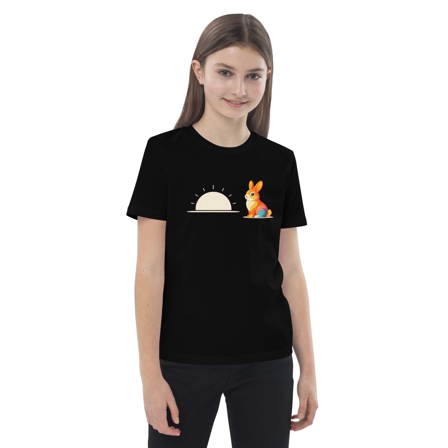 Black kids organic cotton t-shirt
