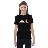 Black organic cotton kids fox t-shirt