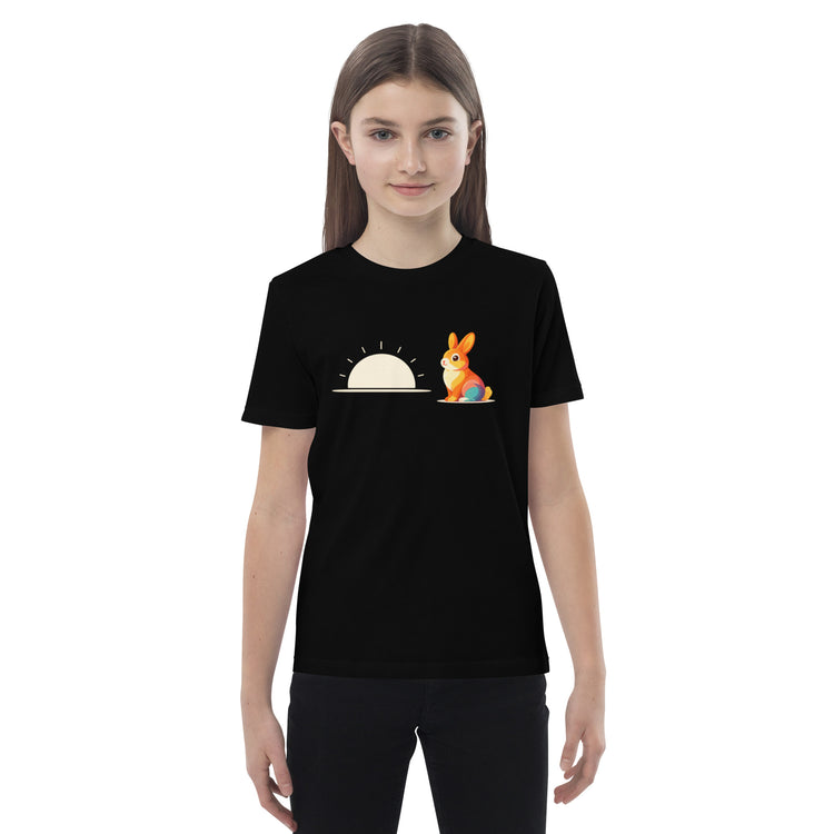 Black organic cotton kids fox t-shirt