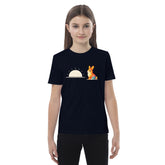 Navy organic cotton kids fox t-shirt