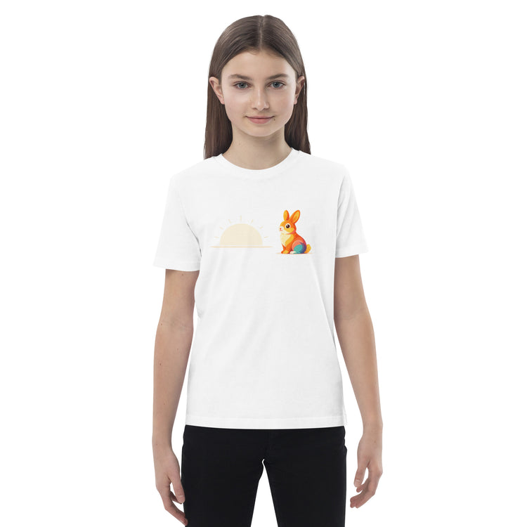 White organic cotton kids fox t-shirt