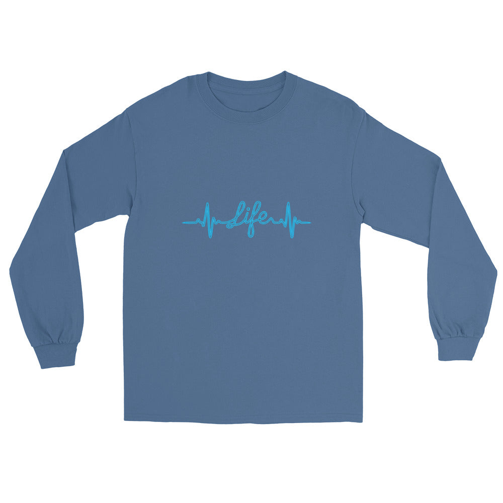 Stylish blue long sleeve shirt for men