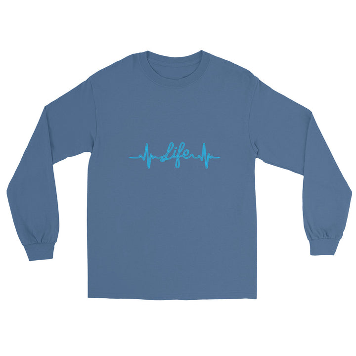 Stylish blue long sleeve shirt for men