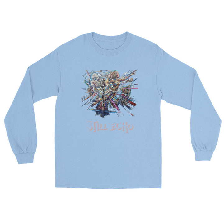 Light blue long sleeve shirt with graphic print