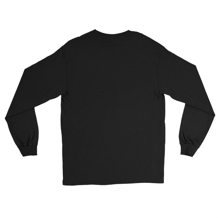 Back view of black men’s long sleeve shirt