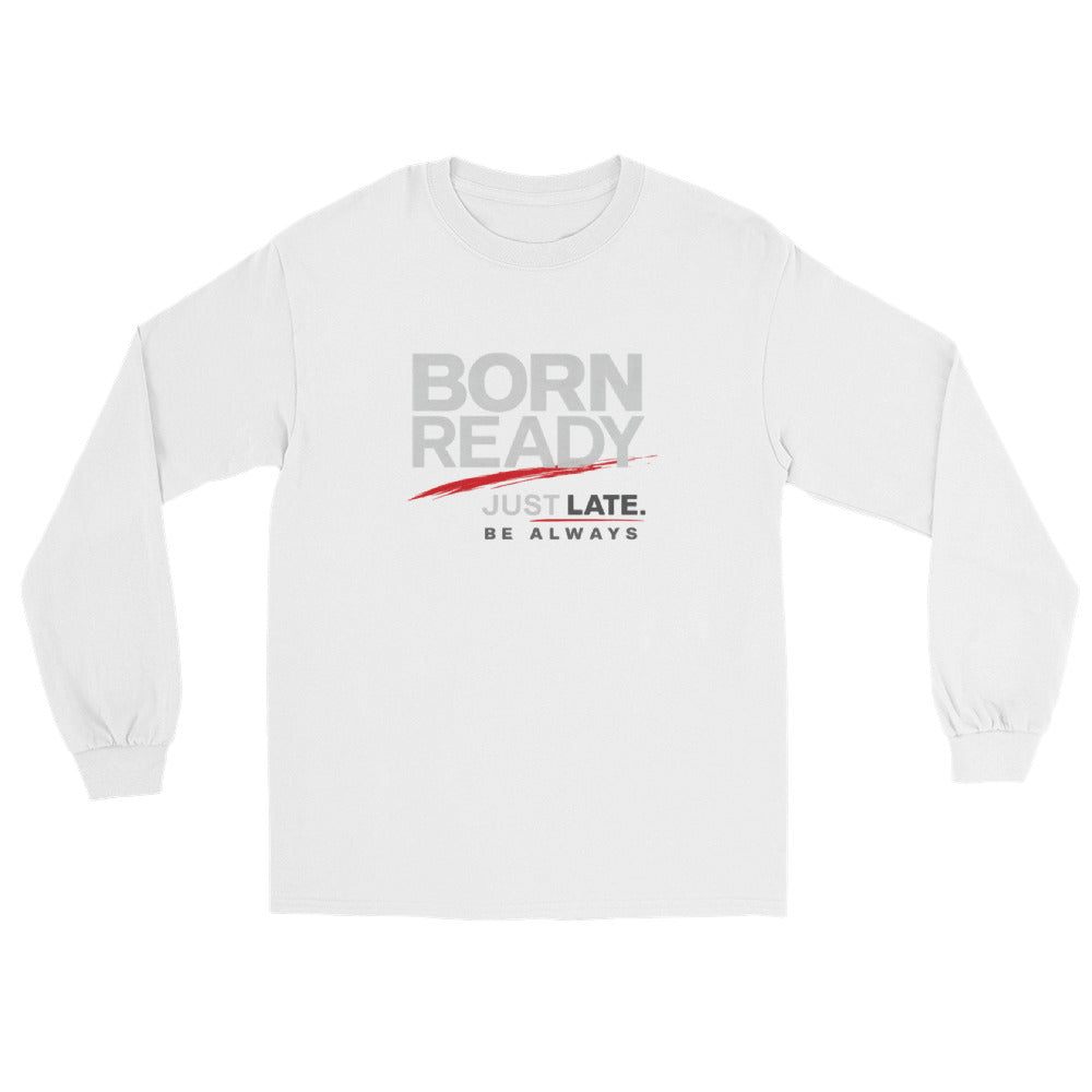 Classic Men’s Long Sleeve Shirt with Born Real graphic print