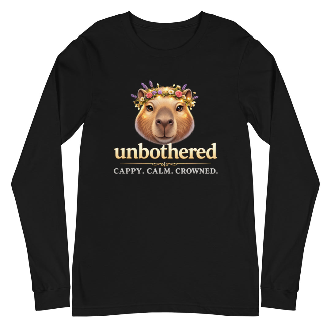 Unisex Long Sleeve black shirt with cartoon graphic