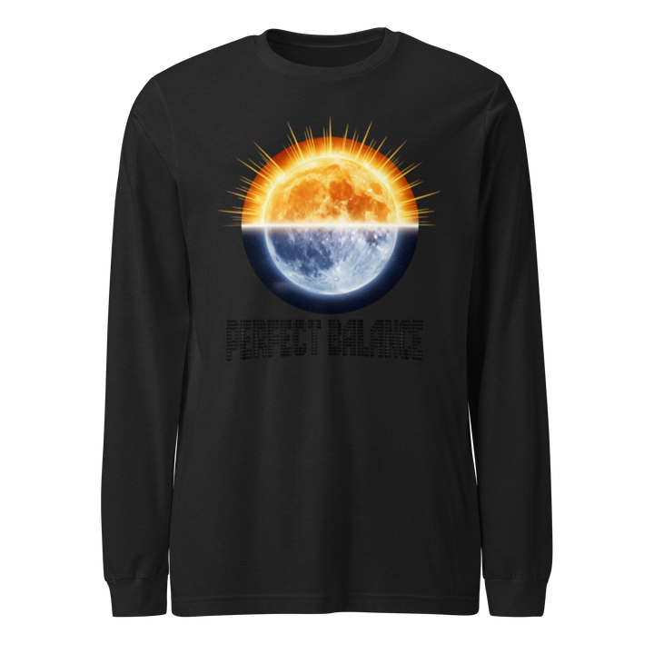 Unisex long sleeve tee with sun print