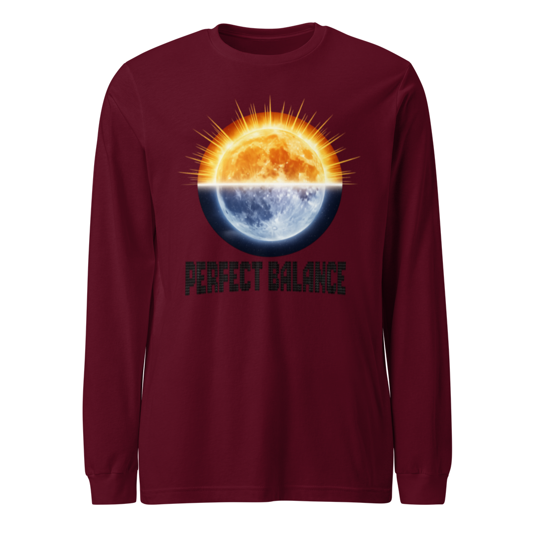 Unisex long sleeve tee in maroon colour