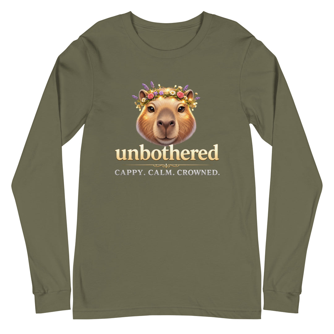 Olive long sleeve shirt with cute graphic print