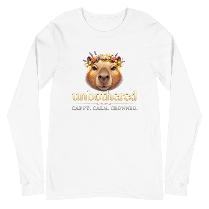 White long sleeve shirt with small graphic design