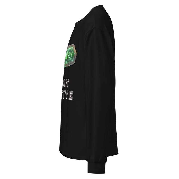 Black long sleeve shirt with sleeve print