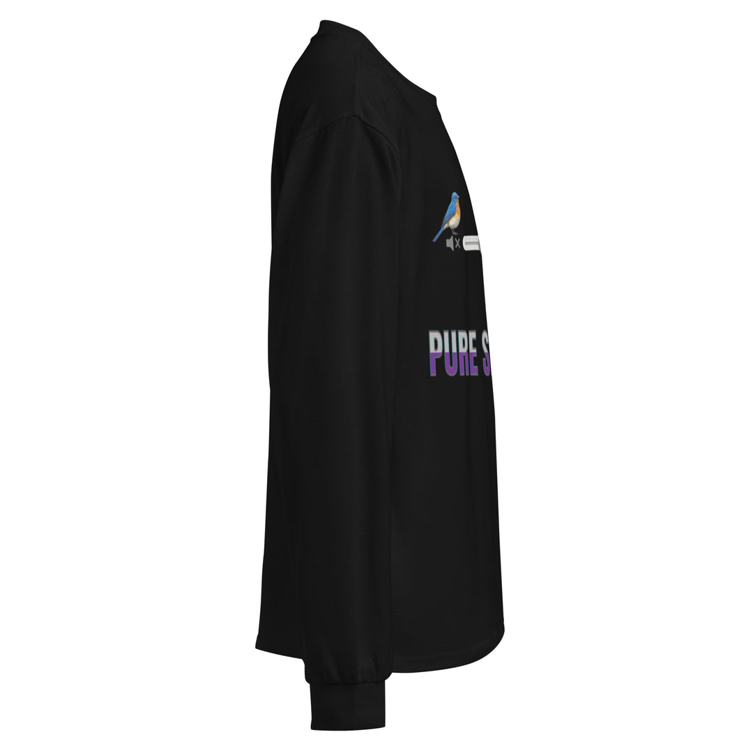 Black long sleeve shirt showing Pure Silence chest artwork