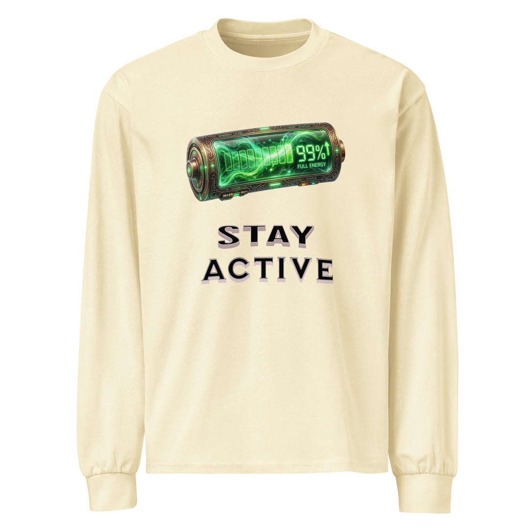 Cream long sleeve shirt with stay active design