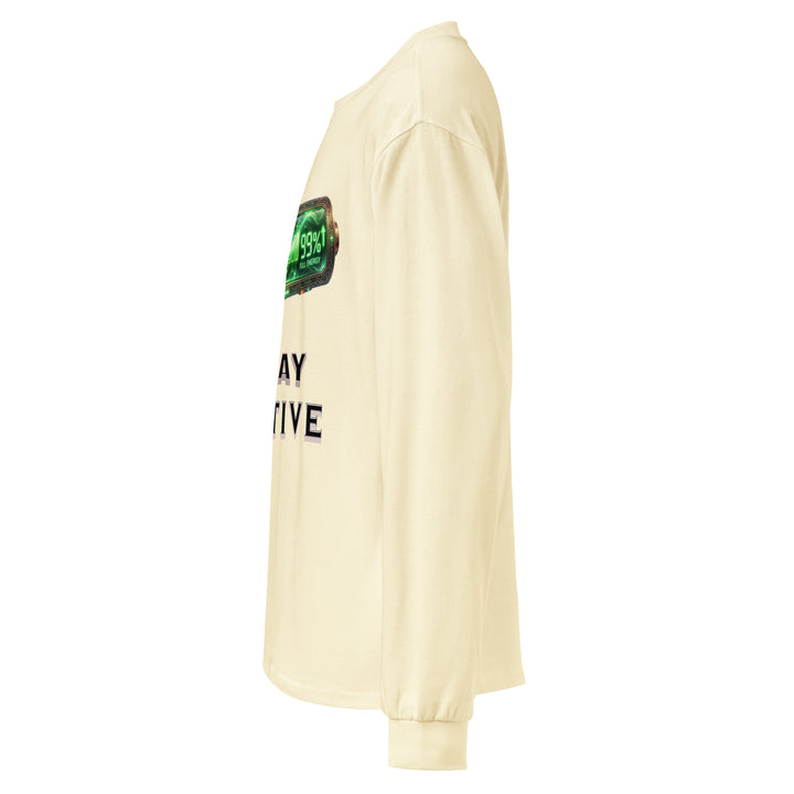 Cream crew neck shirt with sleeve graphic