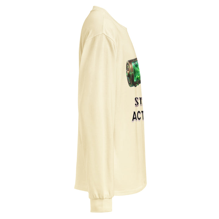 Cream long sleeve shirt with minimal print