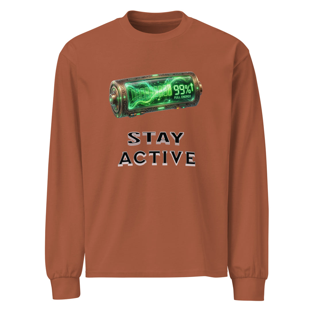 Brown long sleeve shirt with graphic artwork